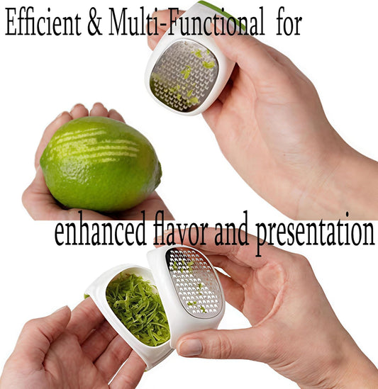 Cheese Grater - Stainless Steel Ginger Grater - Multi-Purpose Wrist Handheld Grater for Vegetables, Fruits, Potato, Carrot - Compact Kitchen Tool (2" x 2" x 2.6") - Green