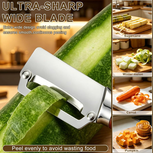 2-piece Multi-Functional vegetable peeler set, 2026 New kitchen peeler with handle, ultra-sharp stainless steel blade, suitable for fruits, apples, potatoes, etc