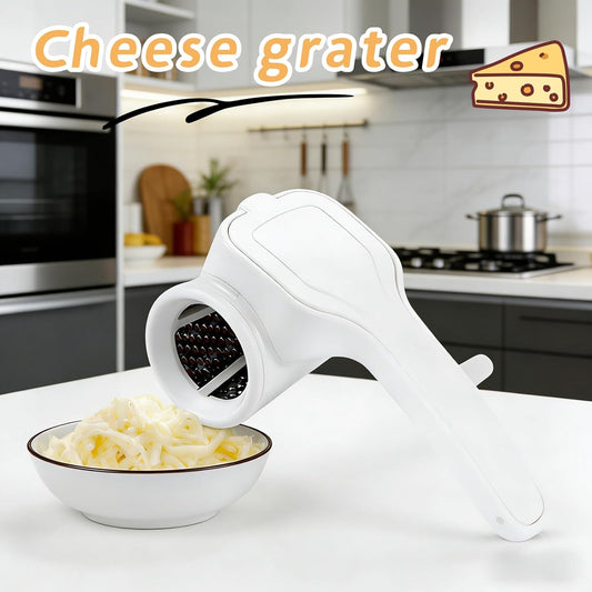Manual Rotary Cheese Grater, Stainless Steel Drum, Easy Clean