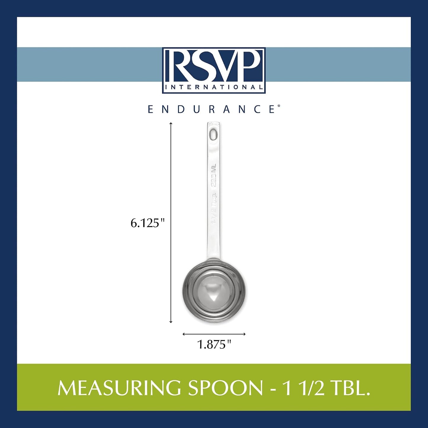 Endurance Kitchen Collection Open Stock Measuring Spoon, Stainless Steel, Dishwasher Safe, 0.5-Teaspoon