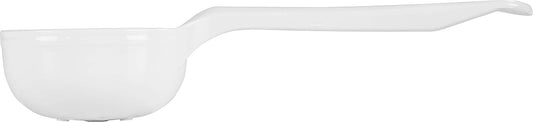 8" 3 oz Perforated Portion Control Spoon – Short Handle spoon – Flat Bottom spoon, Dishwasher Compatible, White