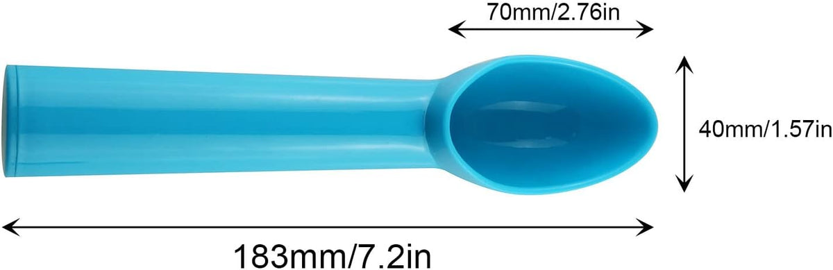 4pcs Plastic Ice Cream Scoop Fruit Spoons Melon Baller Watermelon Scooper Kitchen Accessories 4 Colors (Orange, Green, Blue, Pink)