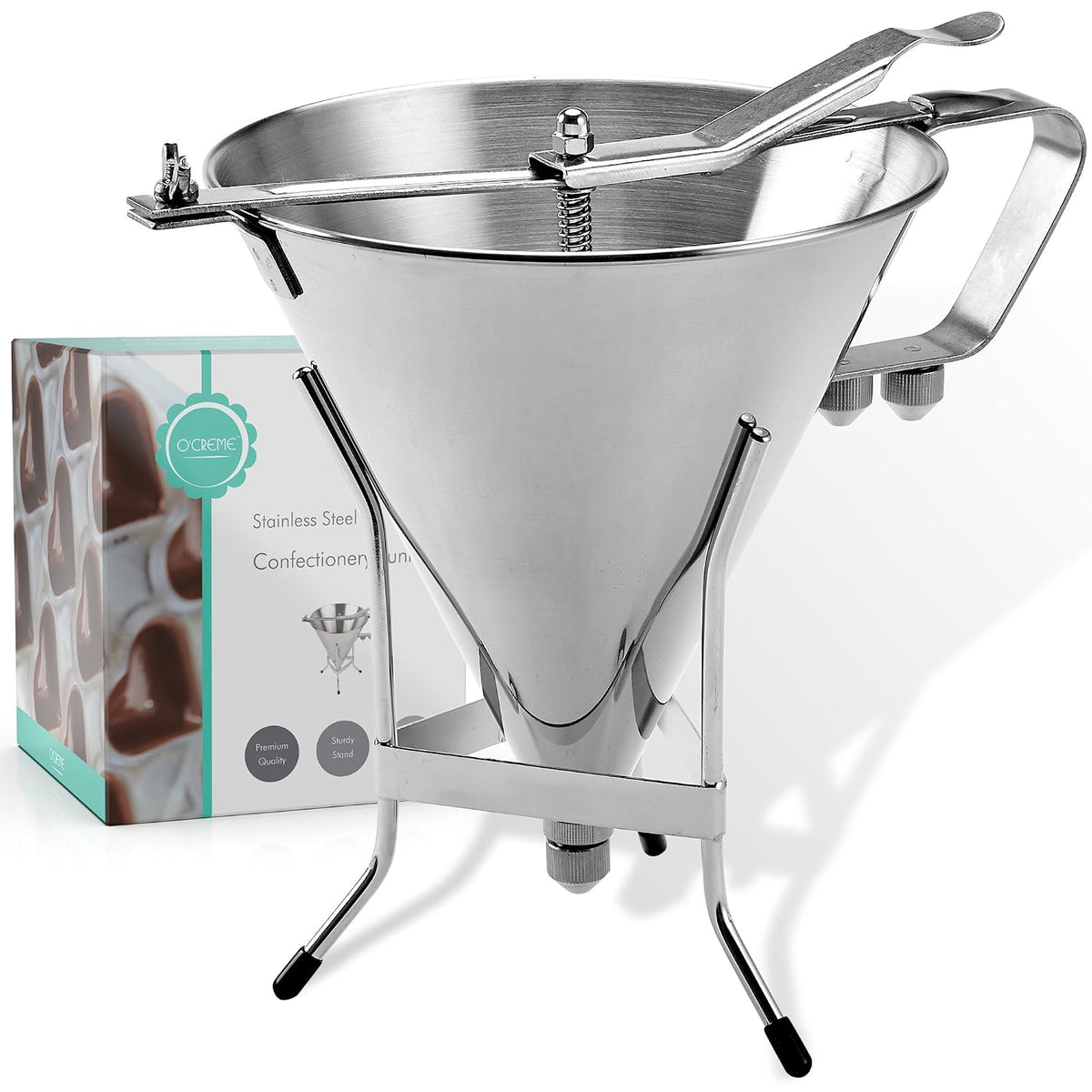 Stainless Steel Confectionery Funnel with Precision Nozzle Tips