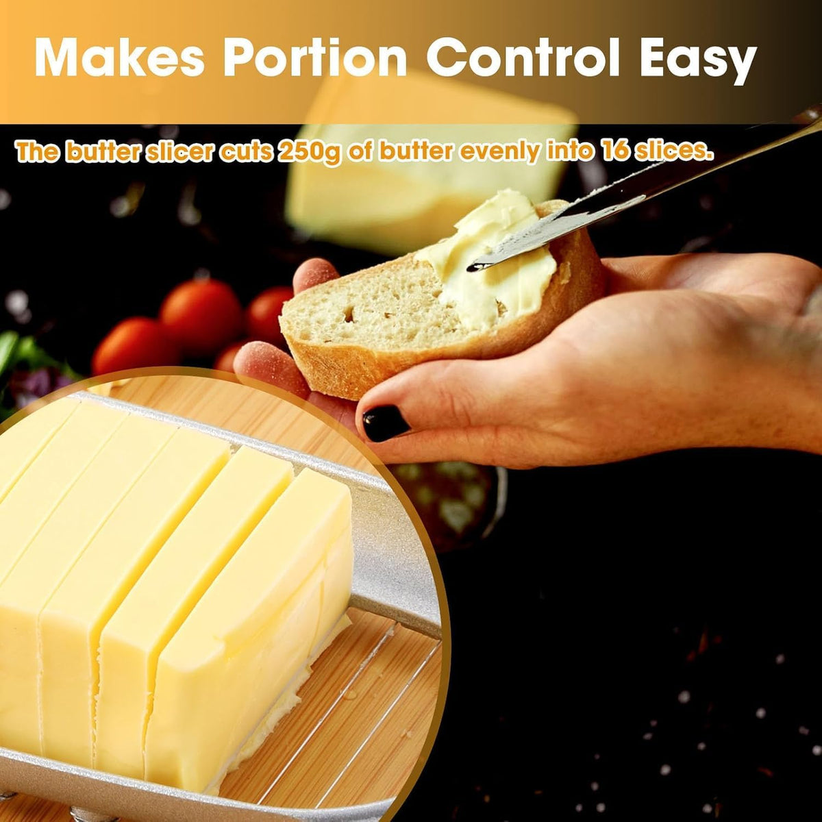 Stainless Steel Butter Slicer, Cheese Cutter with Ergonomic Handle