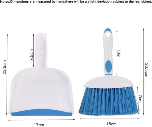 Mini Broom and Dustpan Set-Mini Whisk Set for Desk, Housekeeping, Office, Kitchen, Pet Nest, etc.,Daily Cleaning Necessity Plastic Mini Dustpan Set (Light Green)