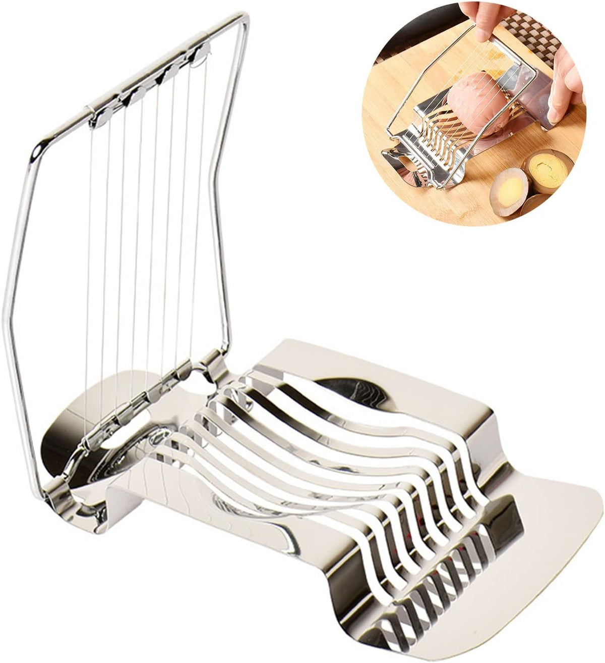 Egg Slicer for Hard Boiled Eggs, Stainless Steel Egg Cutter Tool