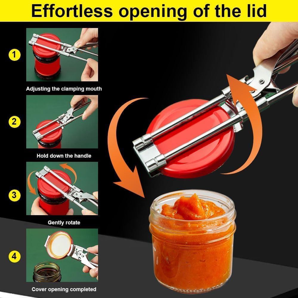 2026 New Jar Opener for Weak Hands,Adjustable Stainless Steel Jar Opener,Jar Gripper Tight Lid Opener, Jar Lid Gripper,Kitchen Gadgets Accessories