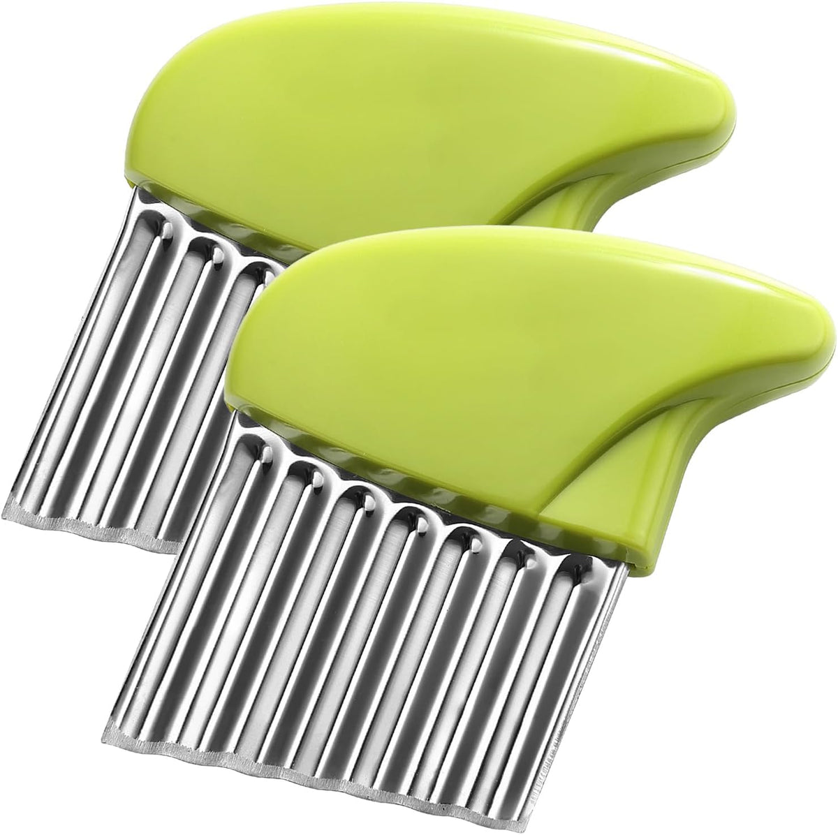 2 Pcs Crinkle Cutter Potato Slicer Wavy Chopping Tool French Fry Veggies