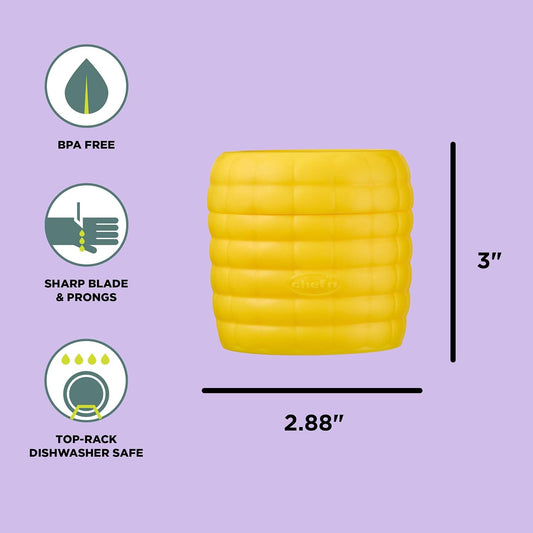 Cob Plus Corn Stripper and Peeler for Corn on the Cob, Built-In Safety Pusher