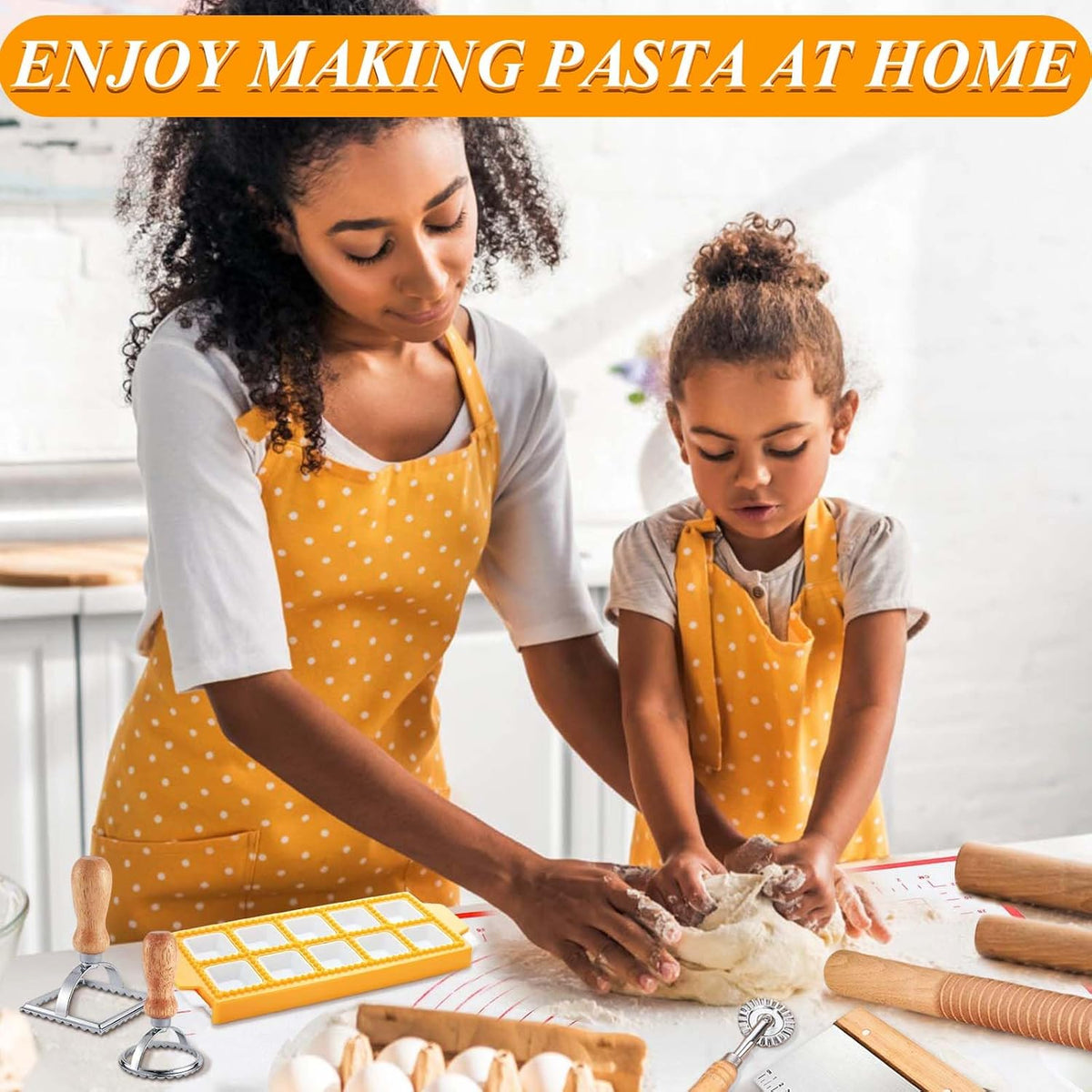 Wooden Rolling Pins for Baking, Small Dough Roller with Handle, Stainless Steel Pastry Blender Set with Pizza Dough Roller Docker, Pastry Cutter, Dough Cutter, Baking Mat, for Home Kitchen Cooking