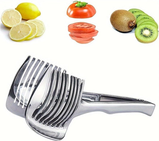 Lemons Holder for Slicing –Aluminum alloy Tomato Slicer Tool for Home Use, Multi-Purpose Vegetable Holder for Onion,Potatoes, Tomatoes & Slicing