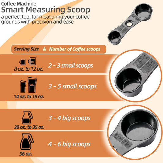 Smart Coffee Scoop Spoon for Ninja CF090 CF091 CF092 CF097 Coffee Bar Maker | for Keurig K-Cup Coffee Machines, Double Sides Measuring Scoop, Accurate Measurement, Perfectly Measured Coffee Every Time