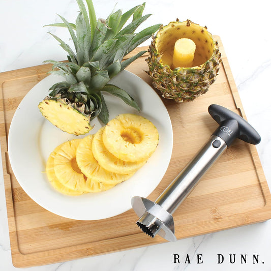 Stainless Steel Corer - Easily Removes Cores and Pits from Apples, Pears, Peppers, Pineapples, and More, Black Pineapple