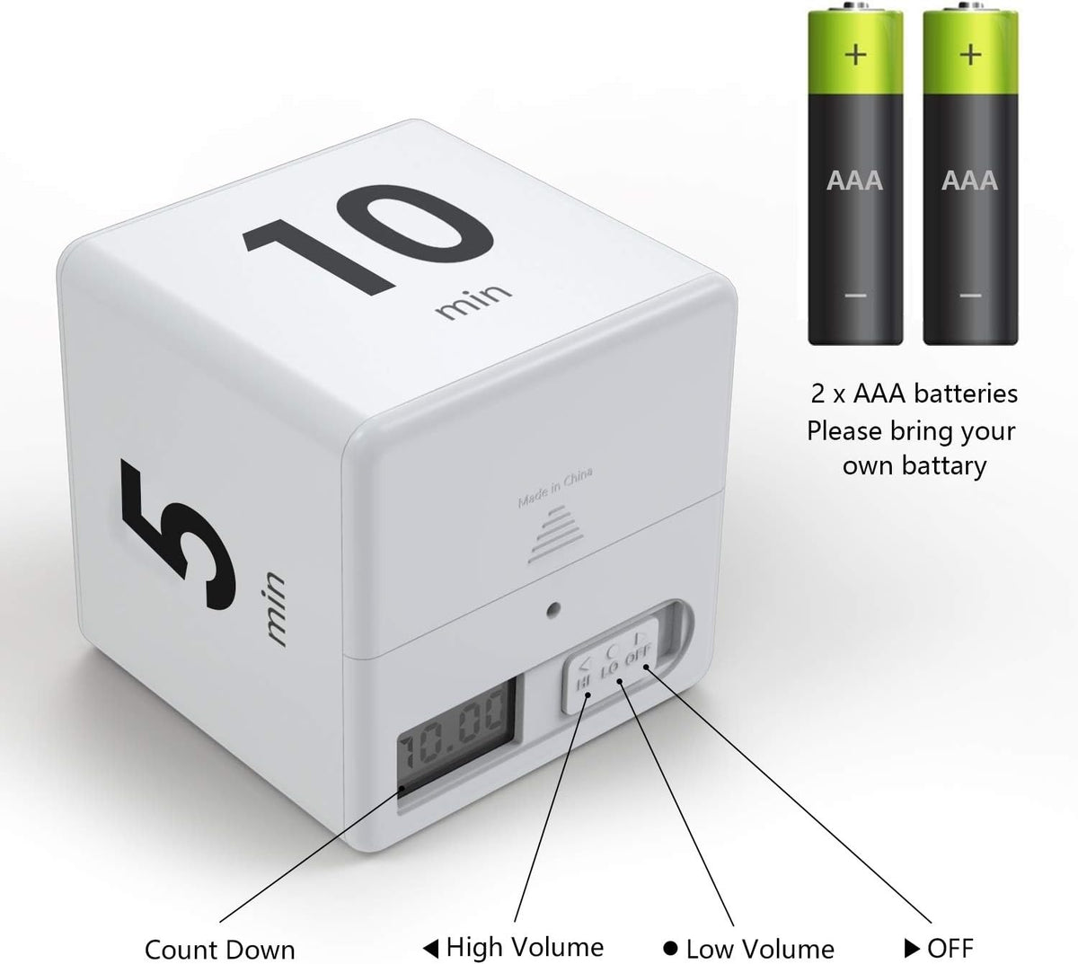 Cube Timer, Gravity Flip Kitchen Timer for Time Management
