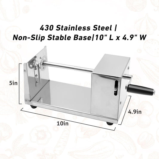 Manual Spiral Potato Cutter, Stainless Steel Tornado Twister with Blades for Curly Fries, DIY Potato Slicer for Home Kitchen, BBQ, Carrots, Cucumbers