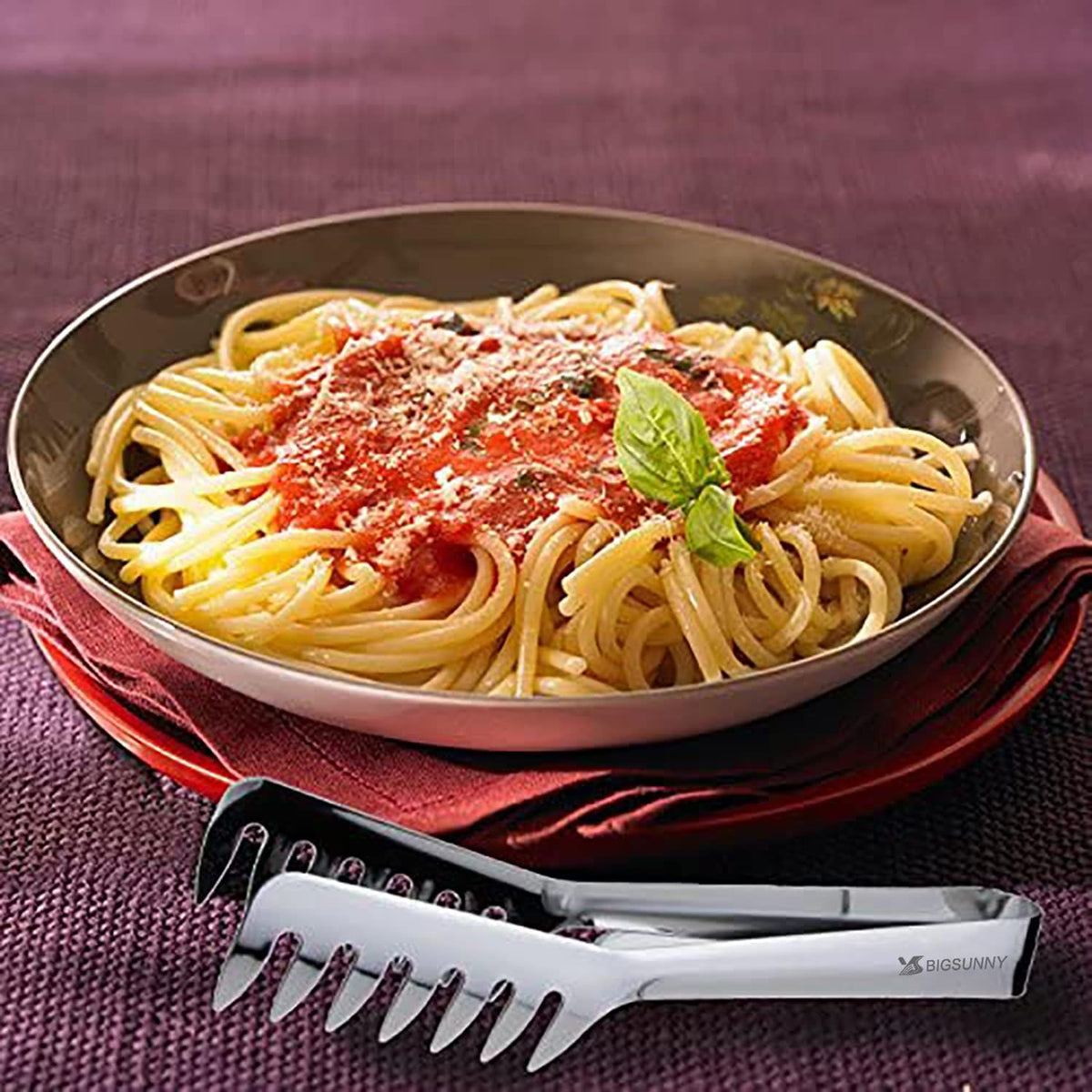 2 Pack Pasta Tong, Stainless Steel Food Tong Serving Tong, Spaghetti Tong