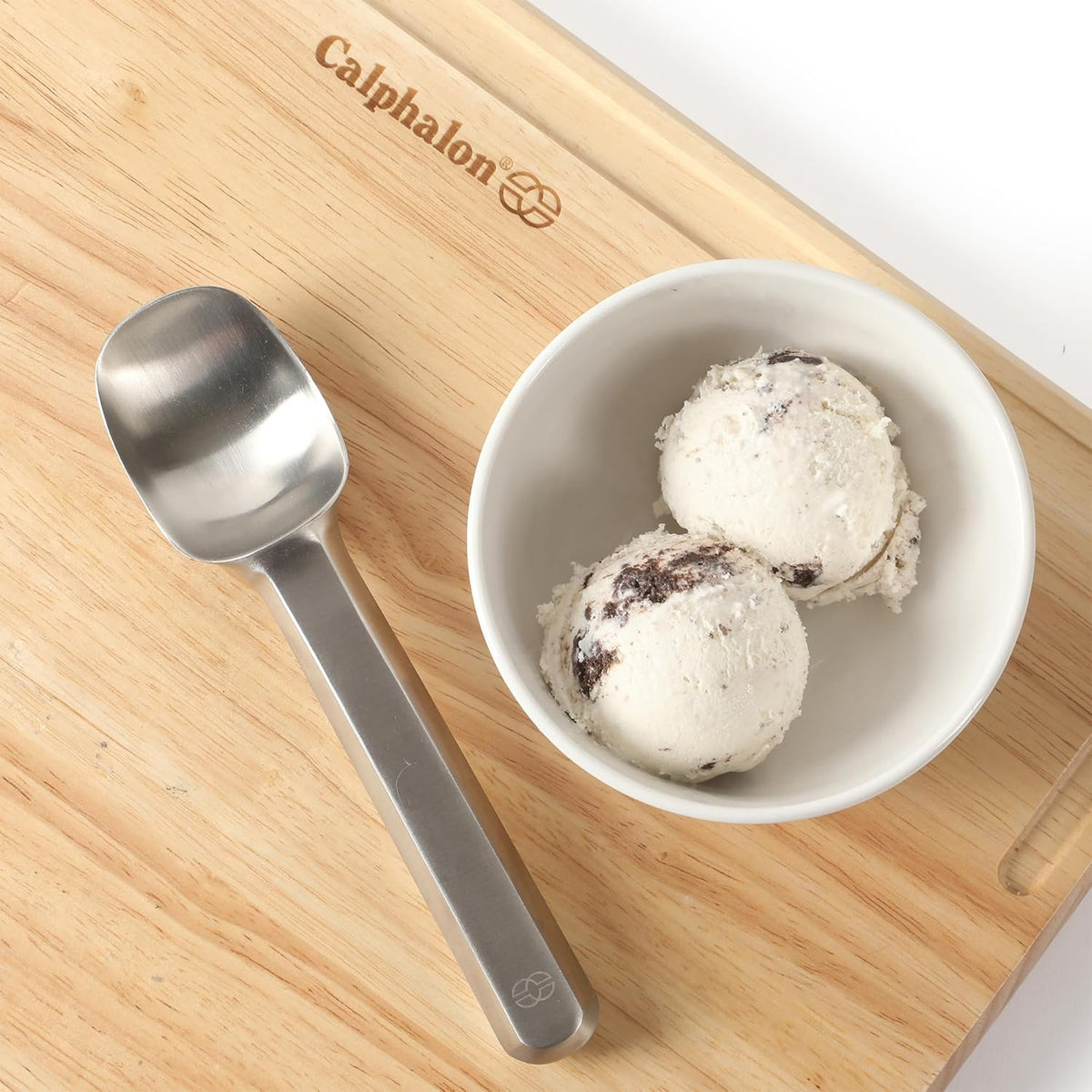 Prime Ice Cream Scoop, Stainless Steel Solid Scoop with Pointed Tip for Easy Scooping, Ice Cream Serving Tool for Gelato & Frozen Desserts, Weighted Handle for Control