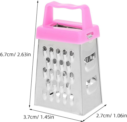 6 Pcs Mini Cheese Grater Set, 4-Sided Stainless Steel Small Box Graters for Kitchen, Portable Vegetable Shredder & Lemon Zester, Ideal for Garlic, Ginger, Chocolate (Blue, Green, Rose Red)