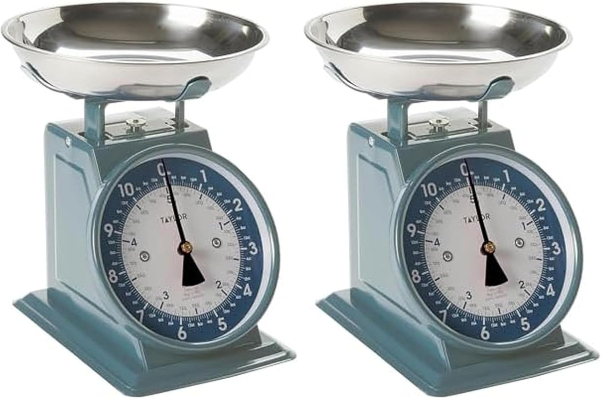 Vintage Mechanical Kitchen Scale - 11 lb Max Capacity, Silver