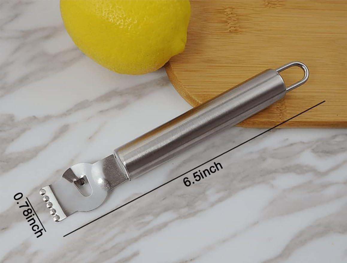 Stainless Steel Lemon Zester Grater with Channel knife Citrus Orange Peeling Tool Fruit Peelers