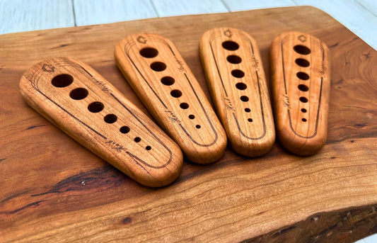 Cherry Hardwood Herb Stripper – Multi-Size Holes for Rosemary, Thyme, Oregano – Artisanal Kitchen Tool from Central Kentucky Woodshop, Food-Safe Finish