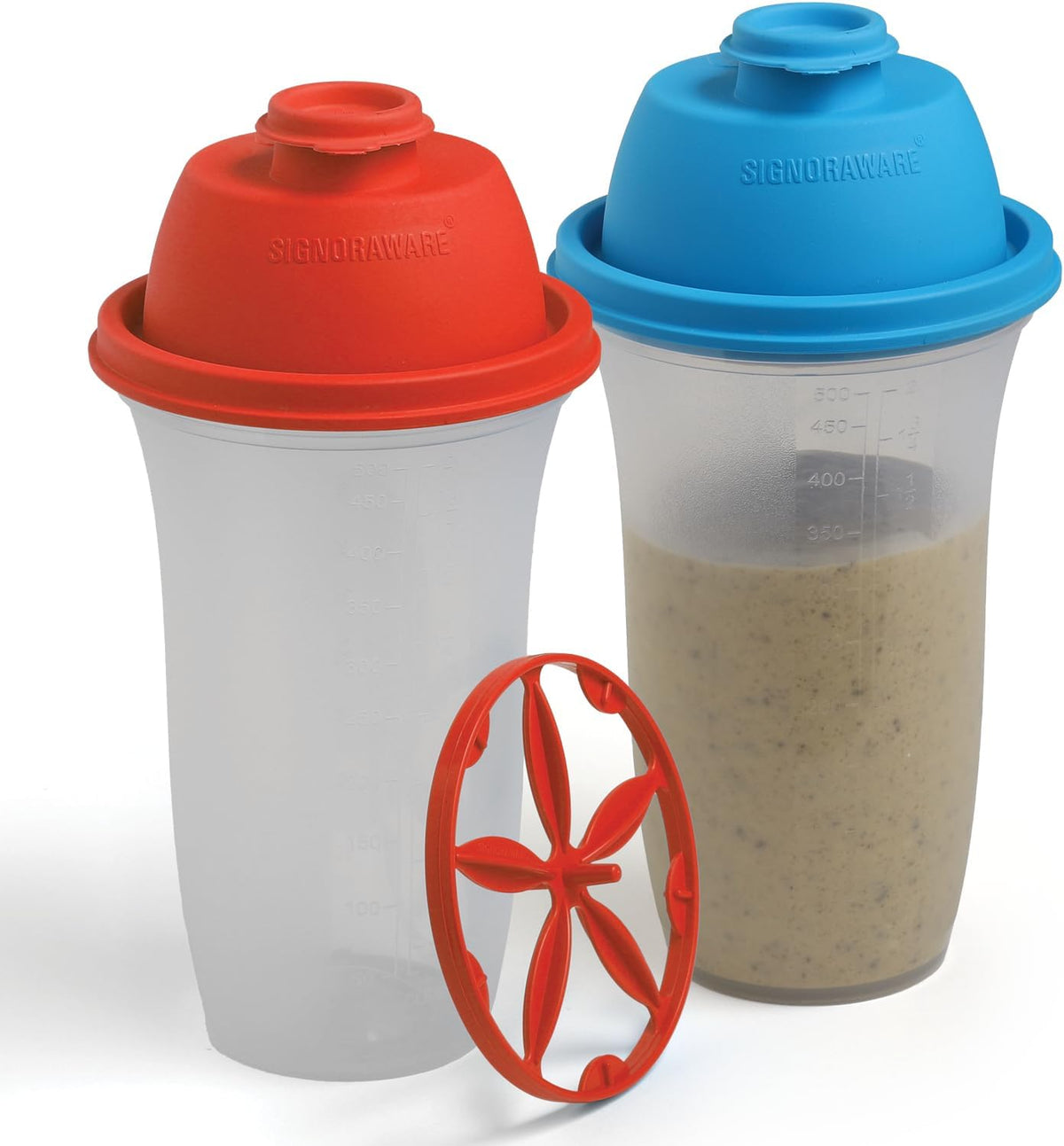 Shaker Bottles | 17-Ounce Plastic Protein Shake Bottle for Meal Replacement Shakes & Smoothies, Beverages, Mixing Salad Dressing & Sauces, Margarita, & More | 2 Pack