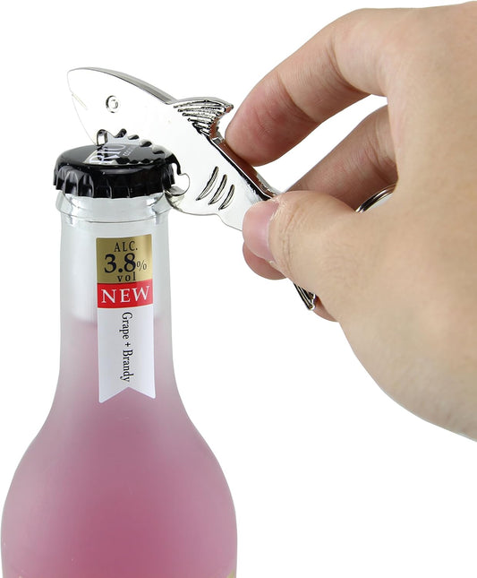Shark Keychain Zinc Alloy Bottle Opener Beer Opener Tool Key Tag Chain Ring Accessories