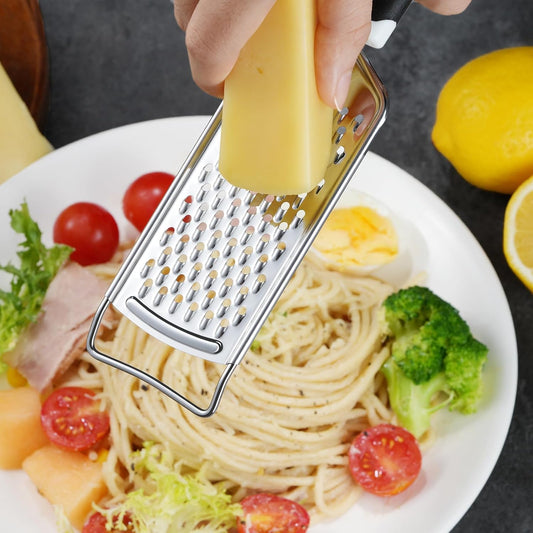 Cheese Grater, 3 Packs Stainless Steel Lemon Zester Grater with Silicone Handle for Cheese, Chocolate, Spices, and More