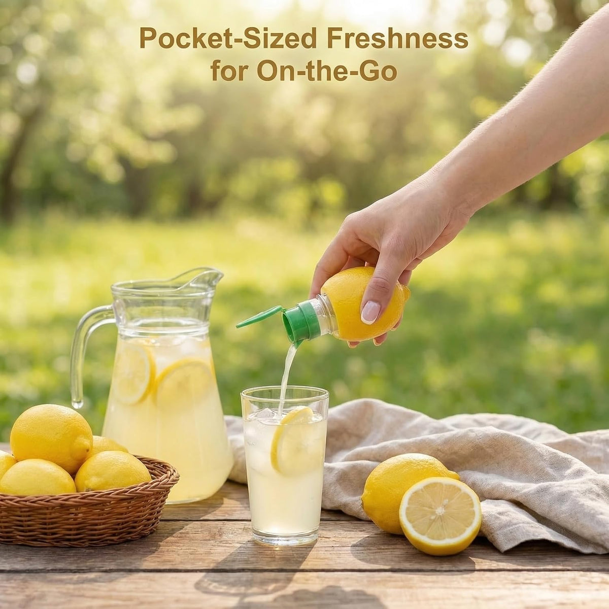 2 PCS Lemon Squeezer, Screw-Top Citrus Juicer, Portable Handheld Juicer, Leakproof and Easy to Clean, for Kitchen, Travel, Cocktails (3.14 Inch, Yellow)