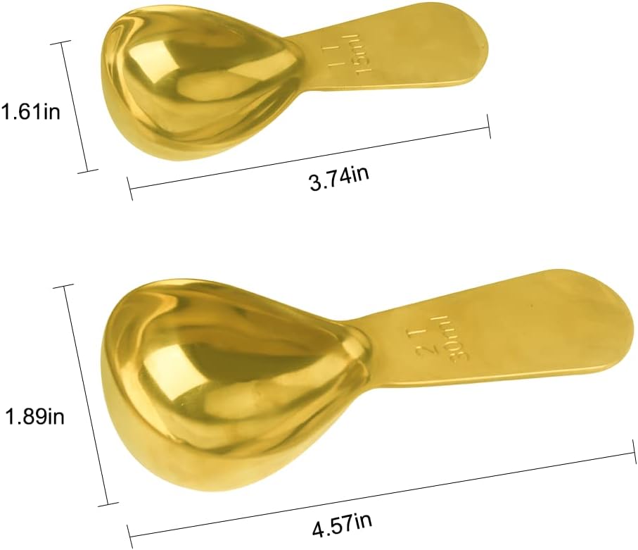Coffee Scoop Set,Stainless Steel Coffee Spoons Short Handles,Tablespoon Measure Spoon Set Fit Coffee, Loose Tea, Sugar Or Flour(3 pieces,15ml)