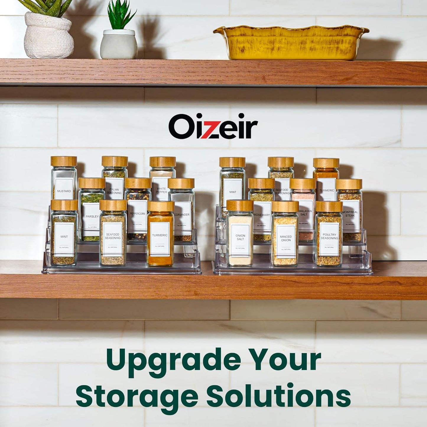 Clear Acrylic 3-Tier Spice Rack, Cabinet Pantry Organizer | Clear Acrylic Spice Rack Organizer, 3 Tiers, Deep Shelf, for Cabinet Pantry Countertop, Seasoning Condiment Storage