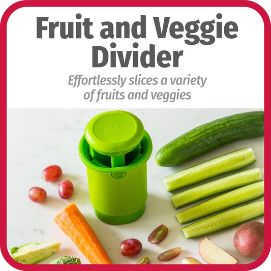 Everyday Fruit & Veggie Divider - Quarters Smaller Fruits and Vegetables, Ideal for Meal-Prep and Sheet Pan Meals, Safe and Mess-Free Slicing