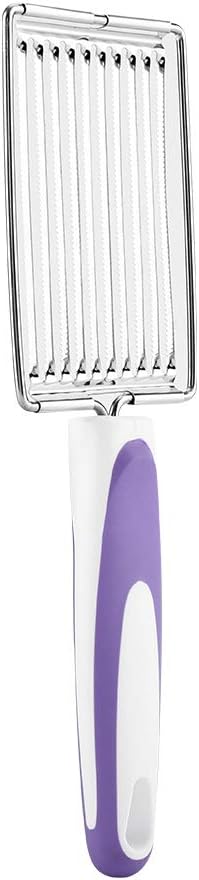 Tomato Cutter, Stainless Luncheon Meat Cutter Tomato Slicers Fruits Cutter Stainless Steel Meat Cutter with Handle for Soft Tomato Ham Egg(Purple)