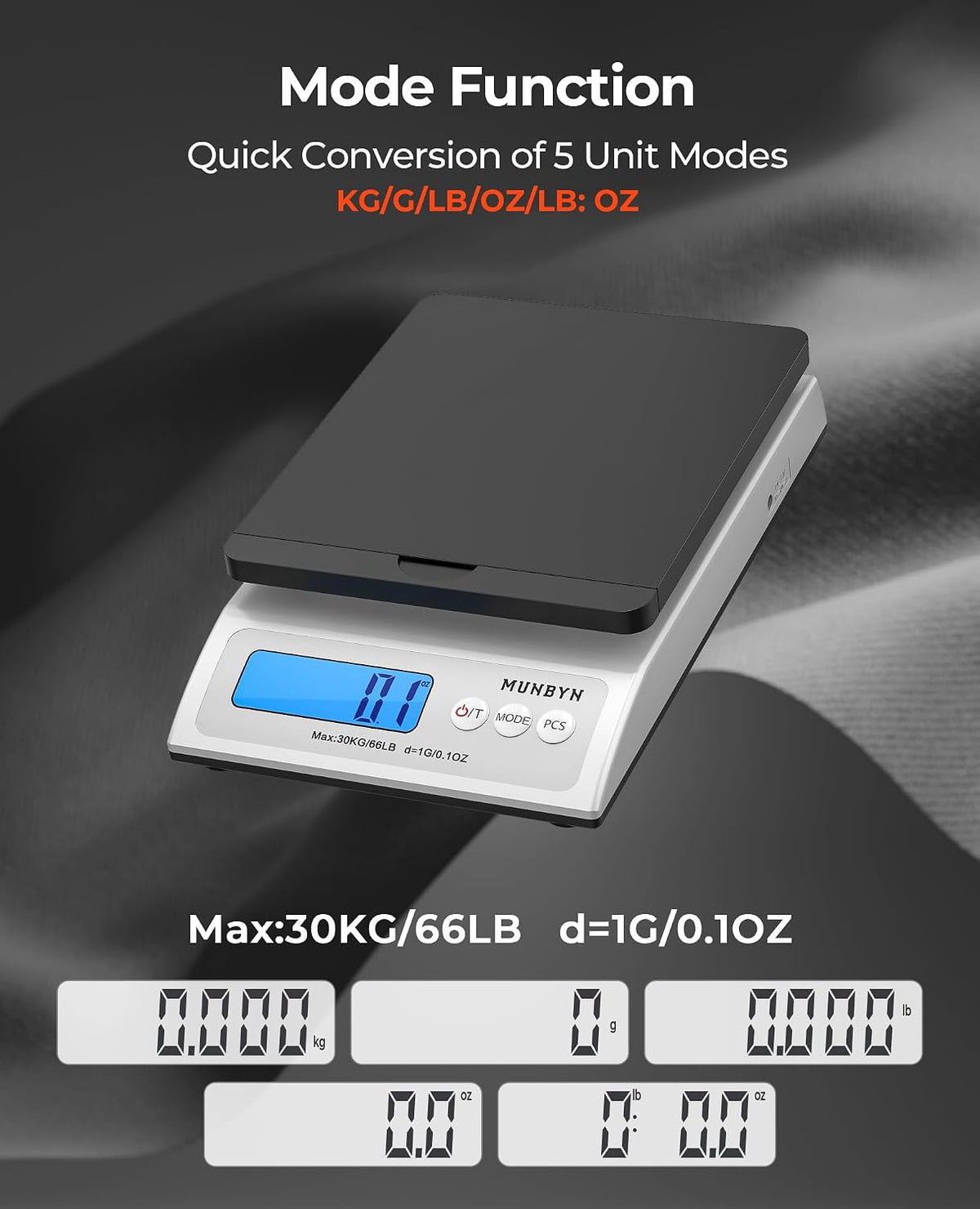 Shipping Scale, 66lb/0.1oz Accurate Digital Postal Scale Pink