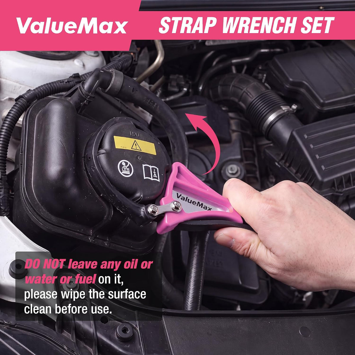 2-piece Strap Wrench Set, Adjustable Oil Filter Wrench for Shower Head Water Filter, Jar Opener Set