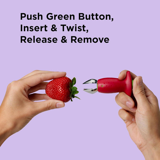 Original Stem Gem Strawberry Huller, Red/Green - 102-138-005