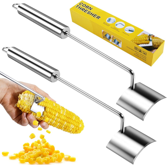 2PCS Stainless Steel Corn Cob Peeler | Professional Corn Cutter Tool to Remove Kernels from Corn on the Cob,Durable & Easy-to-Use Kitchen Gadget for Raw/Cooked Corn