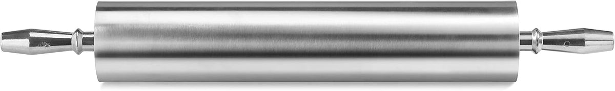 13 Inch Aluminum Rolling Pin, Extra Heavy Duty Restaurant Grade Dough Roller with Rotating Barrel and Handles, Silver