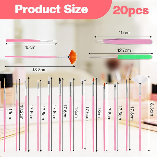 20Pcs Cake Decorating Brushes Cookie Decorating Tool Set Cake Fondant Paint Pastry Brush Curved Tip Tweezers Pasta Tweezers Sugar Stir Needle for Christmas Sprinkles Baking