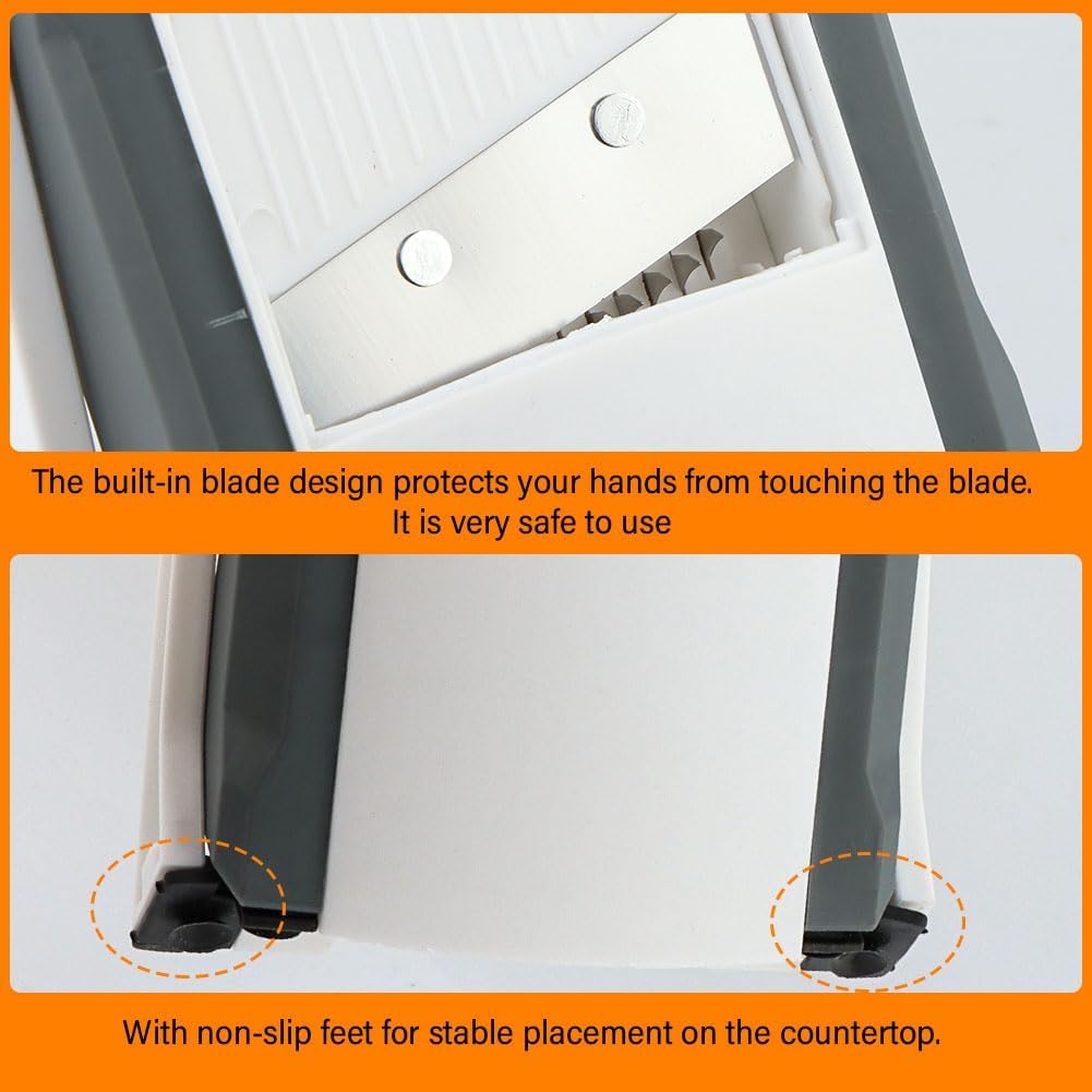 Safe Mandoline Slicer for Kitchen, Adjustable Vegetable Food Slicer