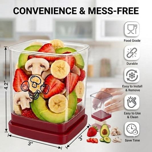 Fruit Cutter and Chopper – Cup Slicer for Strawberry, Grape, Banana, Mushroom, Kitchen Gadget for Fruits and Vegetables, Compact Slicing Tool (2 Packs)