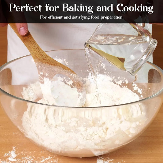12 Inch Solid Wood Dough Whisk for Sourdough Bread Baking - Heavy Duty Mixing Tool for Cookie Dough, Pizza Pastry Batter - Natural Kitchen Baking Utensil with Ergonomic Handle