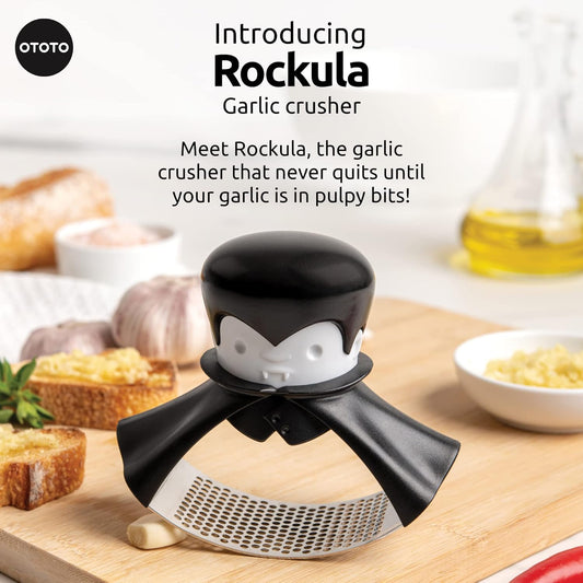 Rockula Garlic Press Rocker - Garlic Masher, Garlic Rocker, Rocking Garlic Press Stainless Steel - Garlic Smasher Spooky Gifts - Easy to Clean