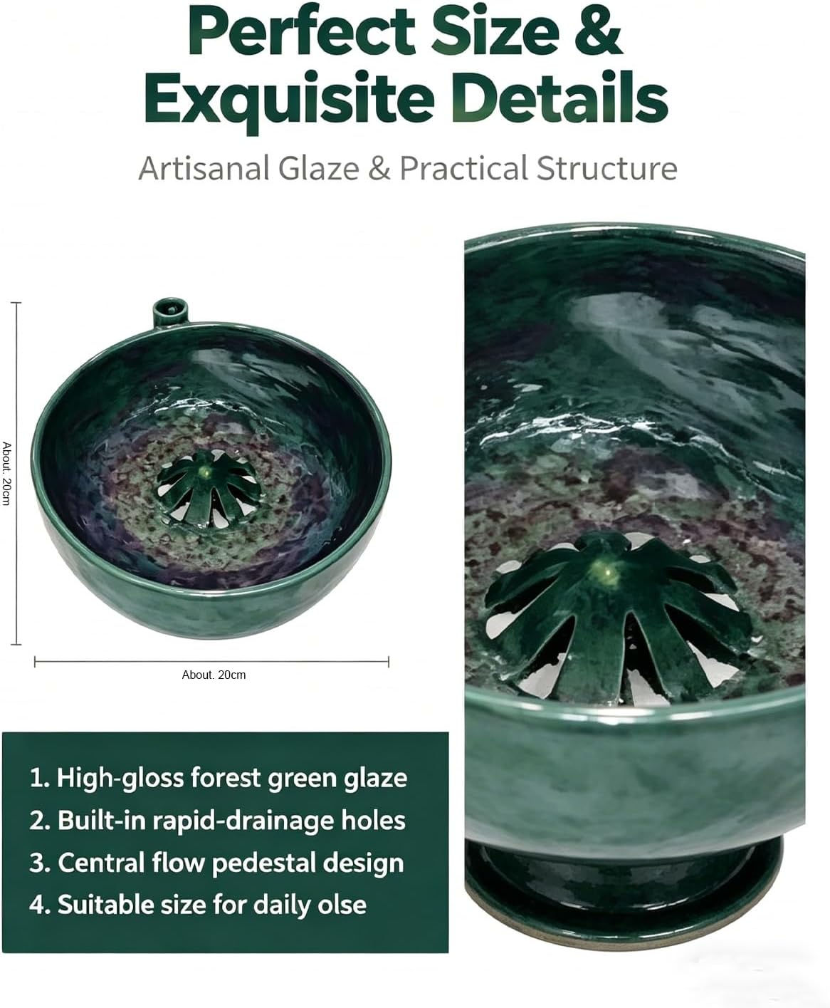 Self Spinning Berry Washing Bowl Ceramic, Automatic Berry Wash Bowl, Fruit and Vegetable Washer with Drain, Fruit Washer Spinner Bowl Quickly Wash, Multipurpose Basket for Kitchen
