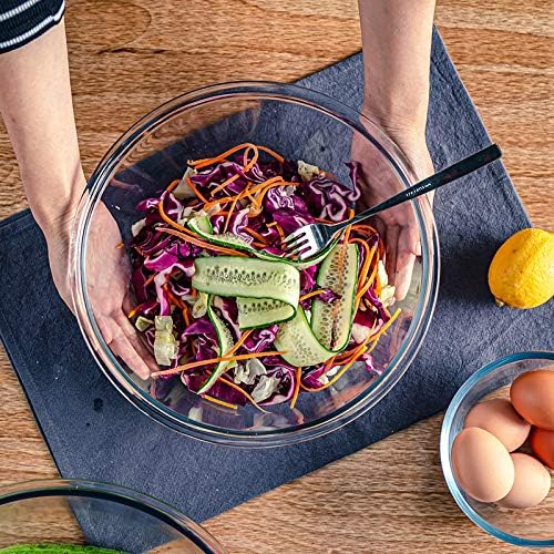 4 Packs Glass Mixing Bowls with Lids Set, 0.8/1.7/2.9/4.8 Qt