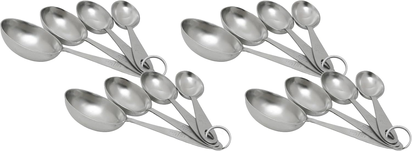 MPC4 4-Piece Stainless Steel Measuring Scoop Set,Silver, 9 inches long