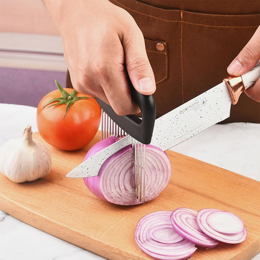 Extra-Large Onion Holder for Slicing, Large Tomato Cutter Slicer with 14 Long Needles, Onion Cutter Vegetable Chopper, Potato Slicing, Kitchen Dicer Tools