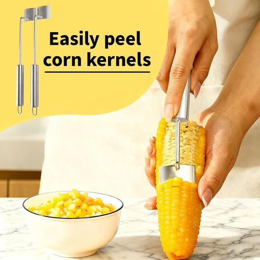 2Pcs Stainless Steel Corn Peeler for Corn On the Cob | Corn Cob Stripper tool for Home Kitchen and Outdoor Dining