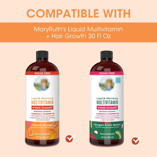 Shot Glass Set Compatible with MaryRuth Liquid Multivitamin 30 fl oz | Measuring Cups With Ounce Pump Dispenser for Mary Ruth Multivitamin Hair Growth 30 fl oz
