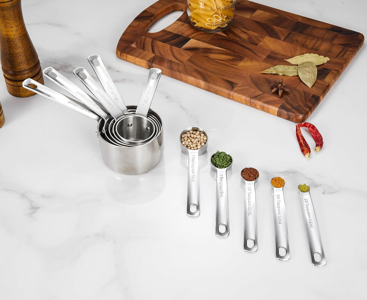 Premium 18/10 Measuring Cup Set (Silver, 5PC Measuring Cups)